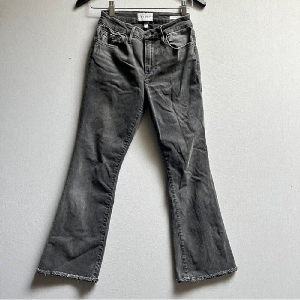 Frame Le Crop Mini Boot Raw Hem Denim Jeans Sz 27